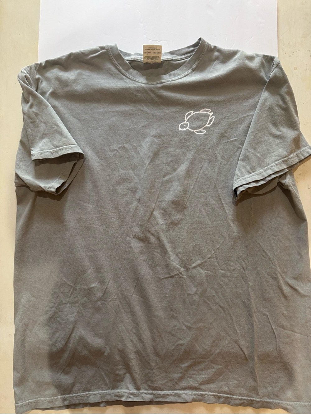 Comfort Colors Gray Short Sleeve Tee with White Turtle Chest Graphic